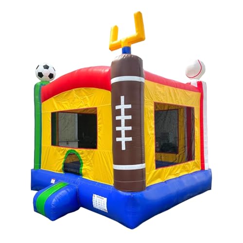 HeroKiddo 14'x13' Commercial Bounce House with Blower & Basketball Hoop; Durable 16' Tall Vinyl Inflatable Jumper for Kids and Adult, Rental Quality, Indoor & Outdoor
